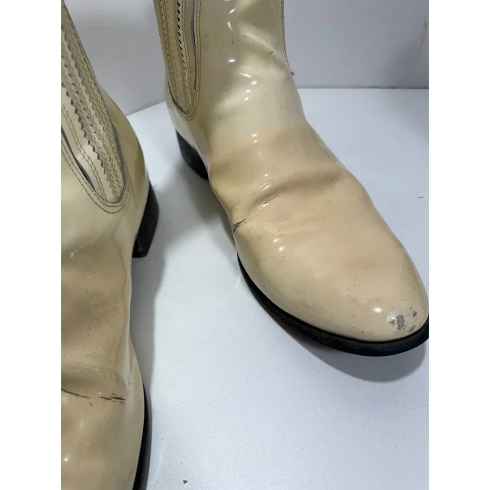 Falcon Bota Botin set 2 pairs Cream & black Patent Leather Chelsea Boots Mexico